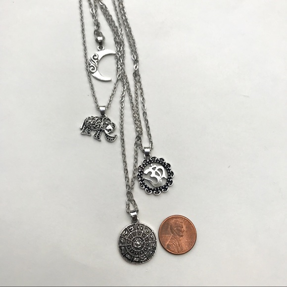 3 for $25⚡️multi layer moon elephant Boho necklace - Picture 3 of 5